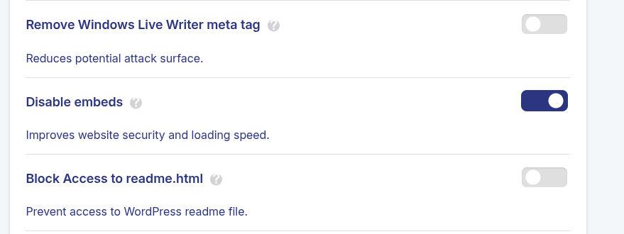 JetHost Total Care disable embeds