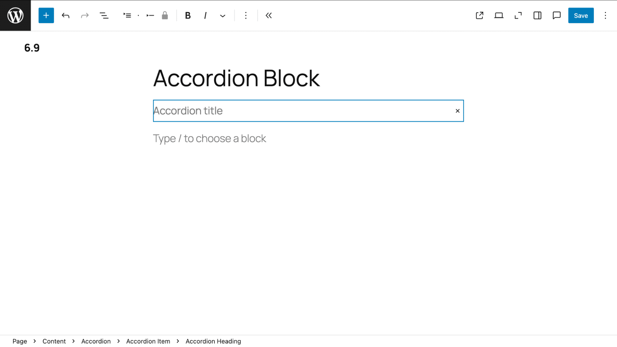 Нов Accordeon block в WordPress 6.9